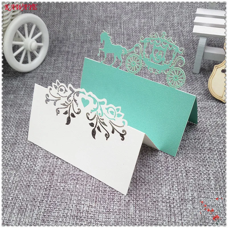 

50pcs Heart/ butterfly / flower / Horse Laser Cut Place Name Card Paper Seat Cards Party Festival Wedding Decorative 9*9cm 6ZZ51