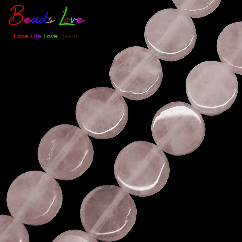 

Wholesale Natural Pink Crystal Flat Round Shape 10mm Beads 15.5 Inches DIY Jewellery FreeShipping-F00440