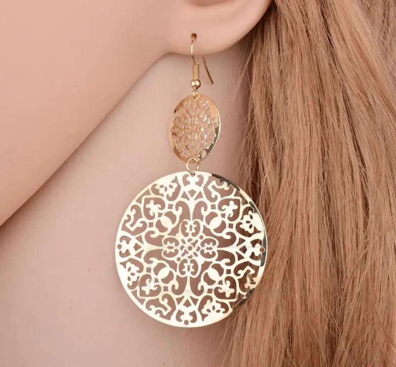 Серьги женские винтажные круглые с дырками | Украшения и аксессуары