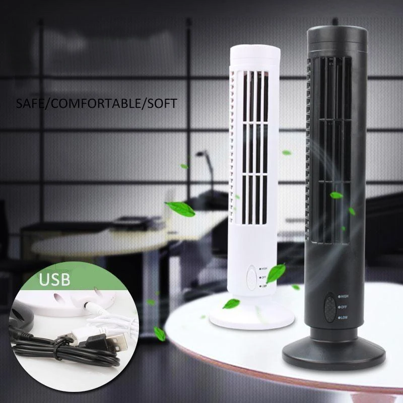 USB вентилятор без листьев мини башенный электрический вертикальный для