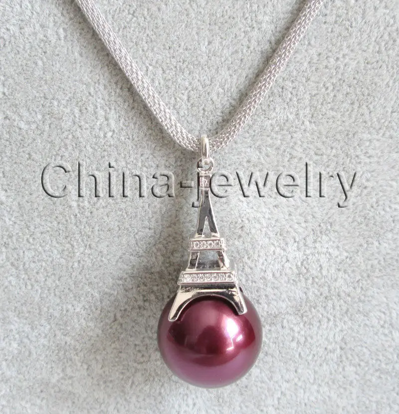 Доставка&gt&gt&gt&gt 20-22 &quotбашня форма кулон + 20 мм круглый wine red south sea shell pearl ожерелье |