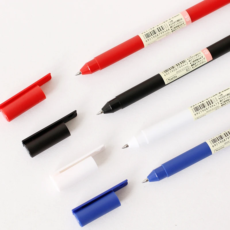 

4pcs MUJI style Solid color Plastic pen gel pen Roller ball pens Stationery for office supplies
