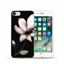 Чехол с цветами для iphone 5s 5 SE 6 6s 6/7/8 plus 8 X, жесткий пластиковый чехол с рисунком лотоса, чехлы для телефона чехол для iphone 7