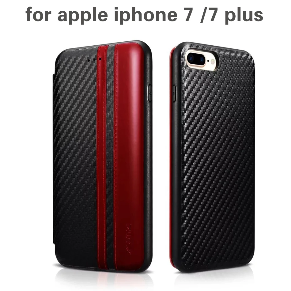 bilder für XOOMZ Top Design Pu-leder + silikon Flip Fall für apple iphone 7/7 plus Kohlefaser Stilvolle Folio telefon abdeckungs-fälle bilder für XOOMZ Top Design Pu-leder + silikon Flip Fall für apple iphone 7/7 plus Kohlefaser Stilvolle Folio telefon abdeckungs-fälle