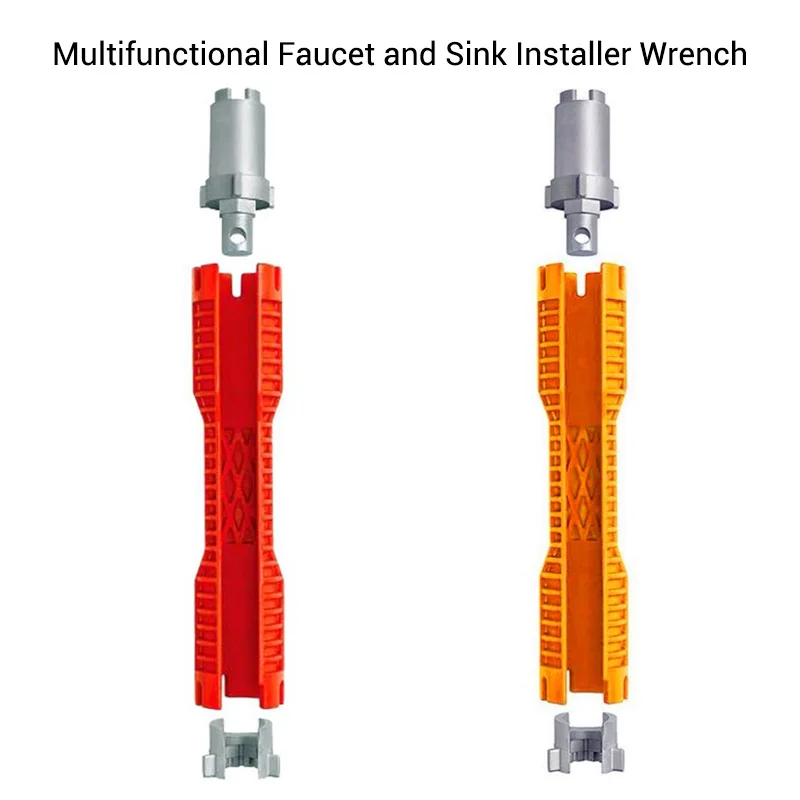 

Multifunctional Faucet and Sink Installer Lightweight Home Kitchen Bathroom Wrench Tool Anti-Slip Handle Double Head Wrench Tool
