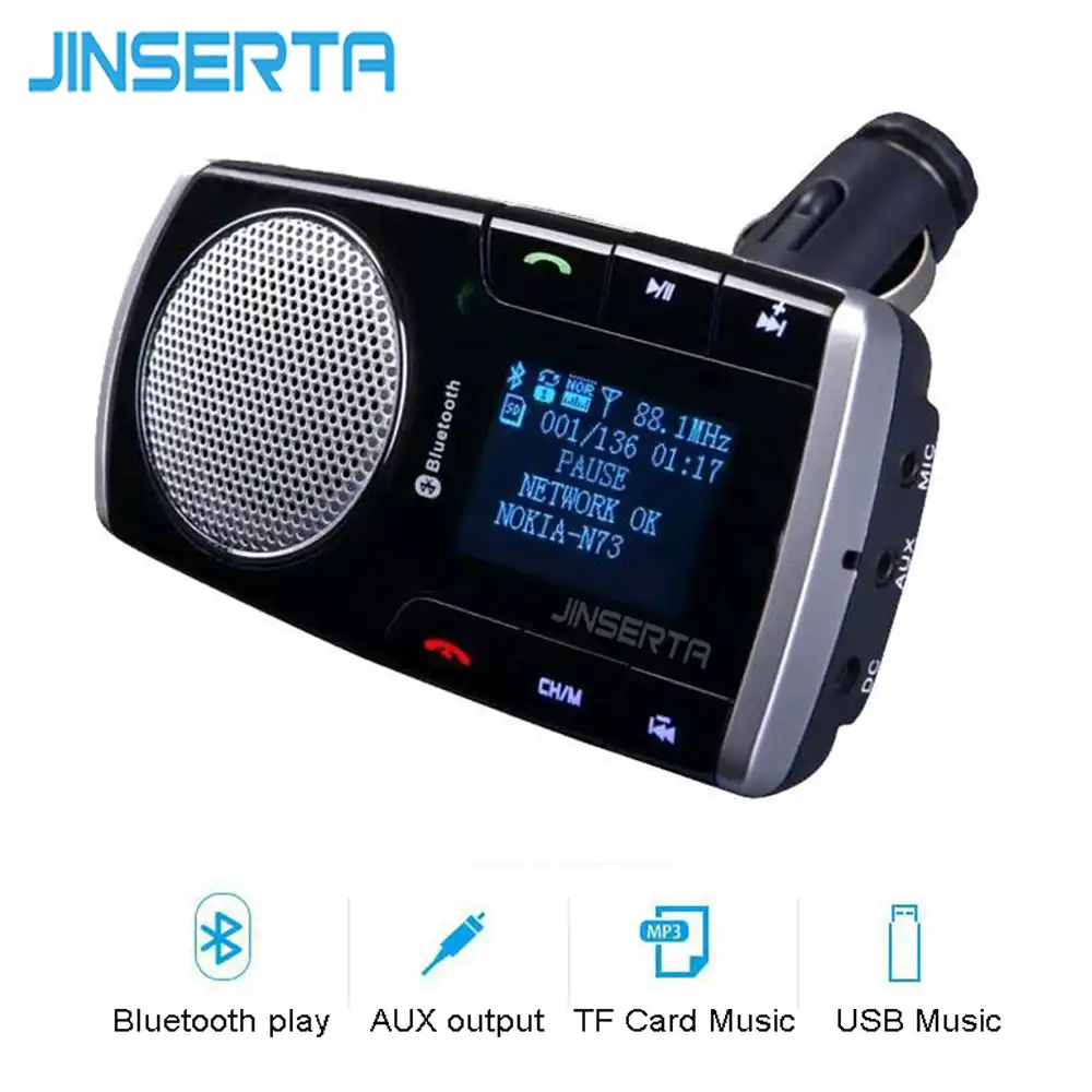 Jinserta ユニバーサル Bluetooth カーキットスピーカー U ディスク Sd 音楽車 Mp3 プレーヤーハンズフリー携帯リモート Consolar Bluetooth Car Kit Bluetooth Car Kit Speakerphonehandsfree Mic Aliexpress