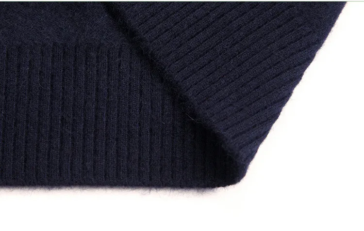 Brand Men's Cashmere Sweater 2019 New High Collar Men's Sweater Solid Color Velvet Long-Sleeved Winter Shirt Sweater (10)