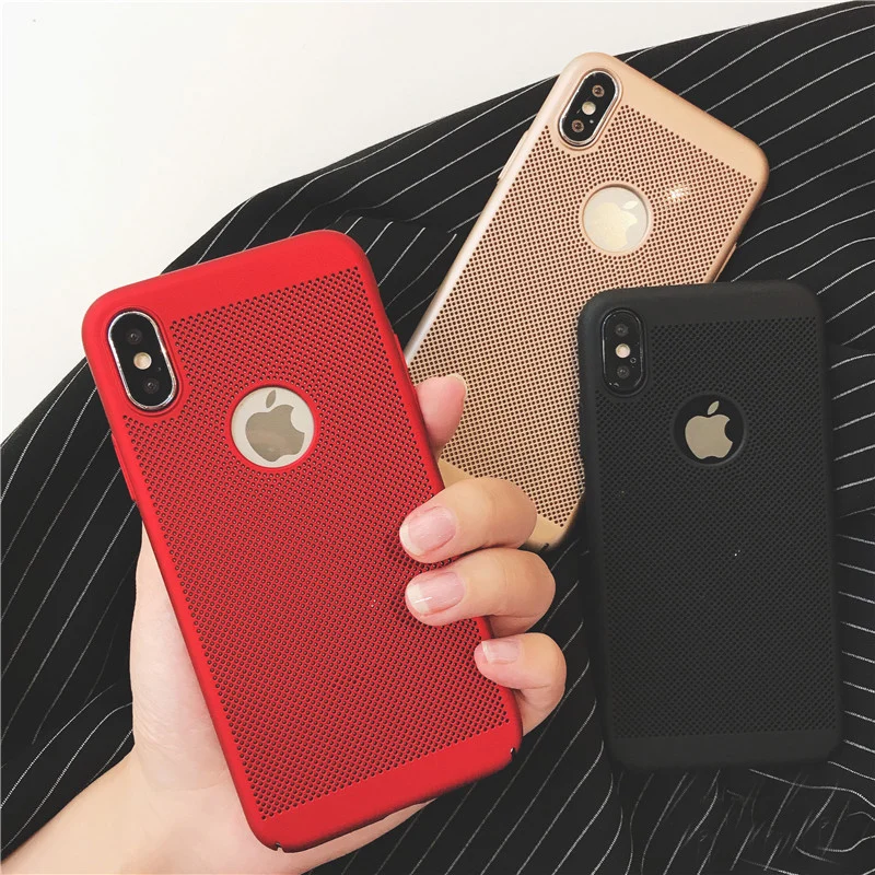 For iPhone X matte PC Case, Heat sink thin Hollow hard PC