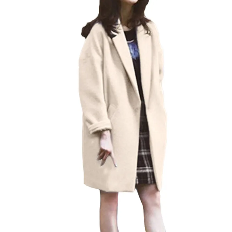 Fashion coats and jackets women winter ladies coats Winter Lapel Wool Coat Trench Jacket Slim Casual Overcoat Outwear O15#N (2)
