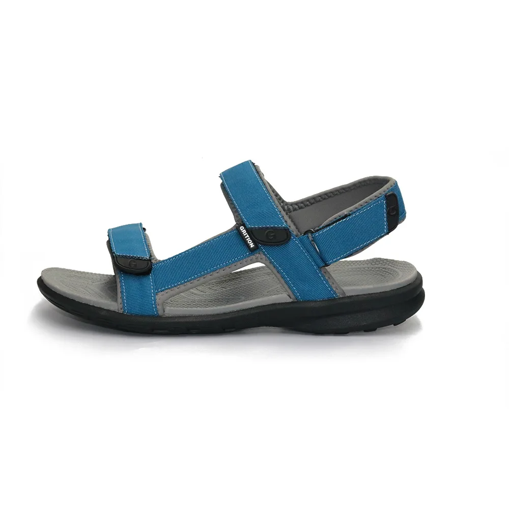 GRITION/; мужские сандалии; уличная Летняя Пляжная прогулочная повседневная обувь на плоской подошве; удобная Легкая спортивная обувь с открытым носком - Цвет: Blue