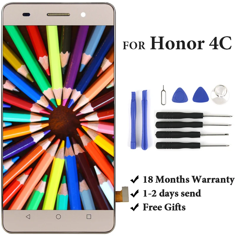 Для Honor 4C LCD сенсорный экран с рамкой 5 дюймов без битых пикселей панель дигитайзер