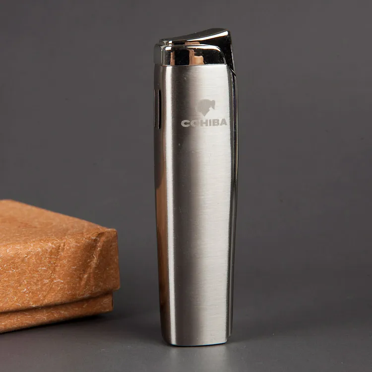 

( Lighter No gas)COHIBA Cuban turbo butane cigar lighter,Windproof Jet Torch black gas lighter for cigarette inflatable