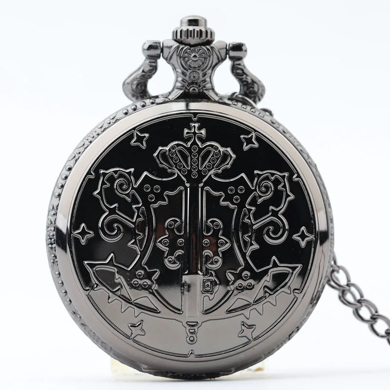 Светящиеся часы Kuroshitsuji, Черный дворецкий, кварцевые карманные часы, аналоговые часы с ожерельем, часы для мужчин и женщин, часы в подарок