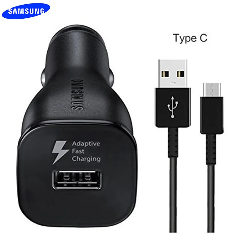 

Original Samsung Adaptive Fast Car Charger USB Quick Adapter USB 3.1 Type C Cable For Galaxy S8 S9 S10 Plus Note 8 9 A5 A7 2017