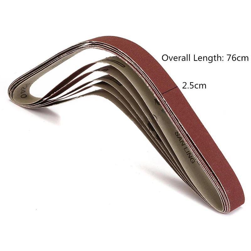 5Pcs x 25*760mm 1''x30'' Inch AL Oxide 240 Grit Sanding Belts For Metal Working Accessories