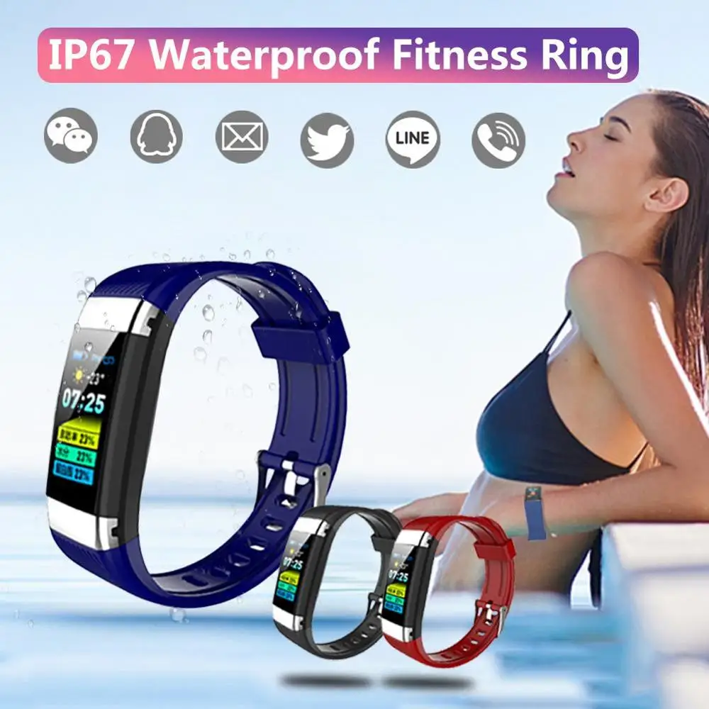 

2019 Smart watch Bracelet Waterproof 0.96 inch color screen Dynamic Heart Rate Detection Health Multifunctional