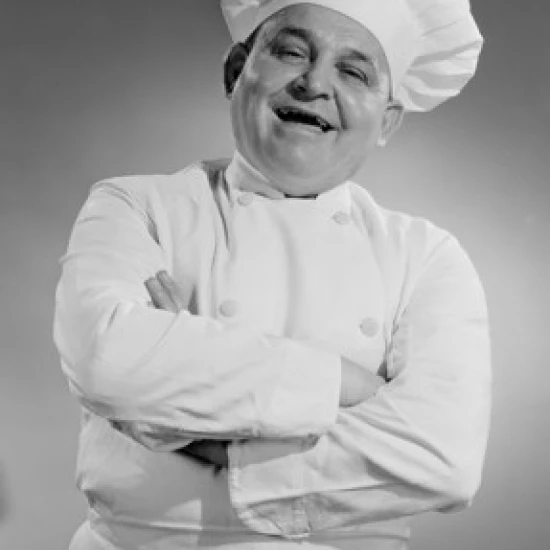 Portrait of chef laughing Poster Print (18 x 24)