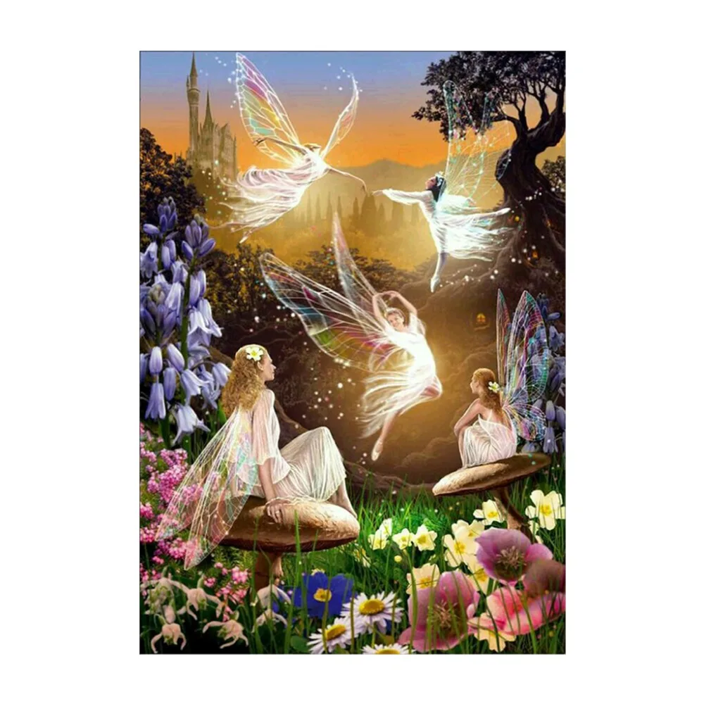

5D DIY Diamond Painting Cartoon Cross Stitch Full Circle Embroidery Butterfly Elf Pattern Diamond Mosaic Needle