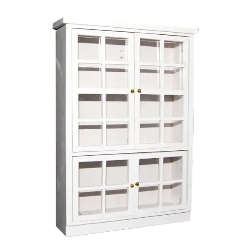 1/12 Dollhouse Miniature Furniture Kitchen Dining Cabinet Display Shelf White 1 12 dollhouse miniatures furniture re ment refrigerator hearth integral kitchen lampblack machine