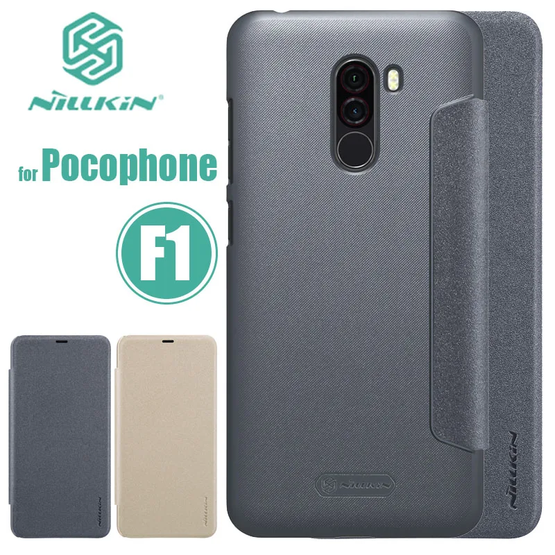 Xiaomi Pocophone F1 чехол NILLKIN Sparkle роскошный Флип кожаный Poco Phone задняя крышка для Nilkin