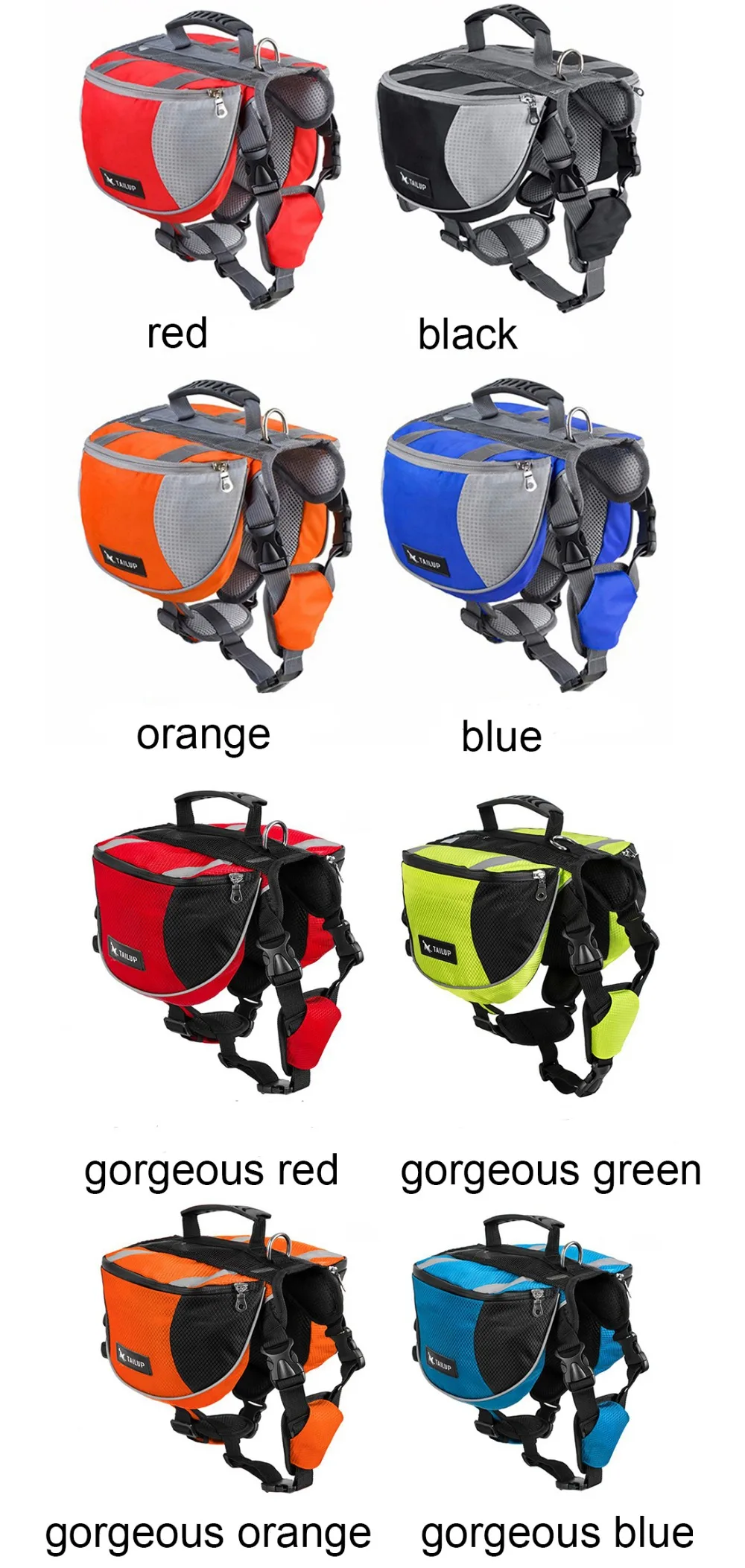 dog hiking backpack color