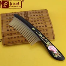 Верхний конец Аутентичные натуральных высококачественных коготь инкрустированное черное дерево гребень бутик ручная роспись art гребень ACH-296