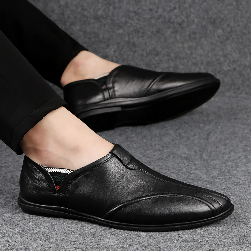 

genuine Leather Men Shoes Luxury Brand Italian Casual Men outdoor Moccasins Breathable Slip on loafers driving Shoes big szie 47
