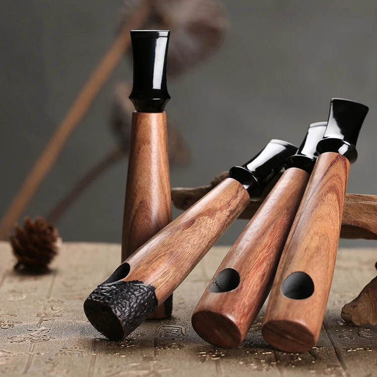 Стильная черная табачная трубка акриловая изогнутая ручка smkoing pipe 132*24 мм|set of|set of