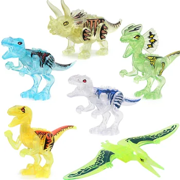 

6Pcs/set Crystal Jurrasic Dinosaurs Baby Dinosaur Blocks Blocks Bricks Baby Toys Set Indominus Rex Compatible with
