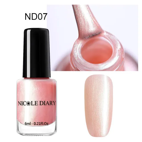 NICOLE DIARY 6ml Peel Off Thermal Nail Polish Glitter Chameleon Color Changing Water-based Manicure Nail Art Varnish - Цвет: S8-ND07