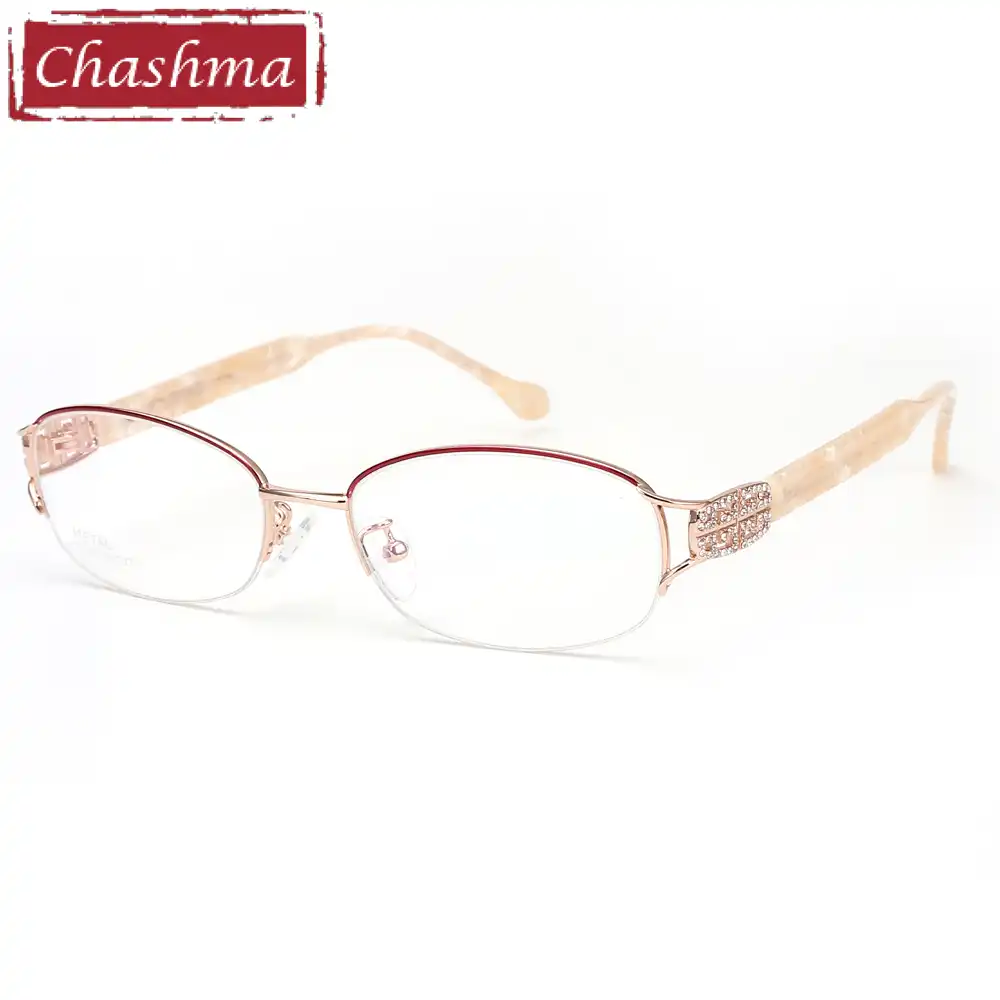 Luxury Rhinestone Metal Eyeglasses Frame Women Vintage Crystal Optical