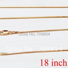 100 шт./лот 18 дюймов позолоченная цепочка-змейка из звеньев с ювелирных изделий 1 мм