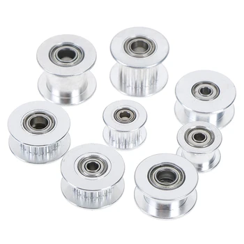 

1Pc 2GT 16/20 Tooth Synchronous Wheel Idler Pulley Bore 3/5(mm) With Bearing For GT2 Timing Belt