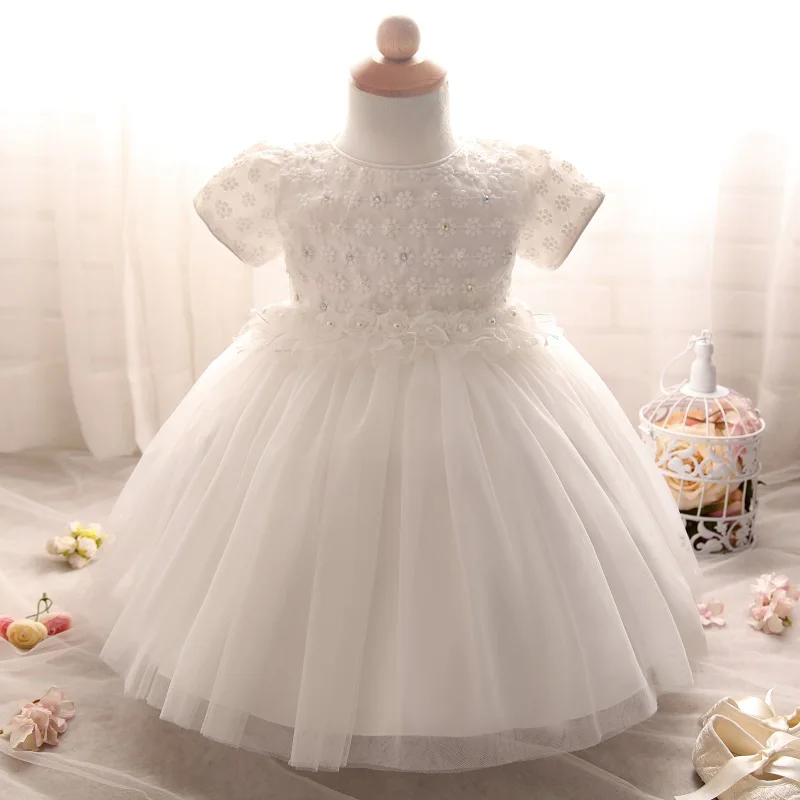 Flower Party Baby Girl Baptism Infant Dress Wedding Girls Kids