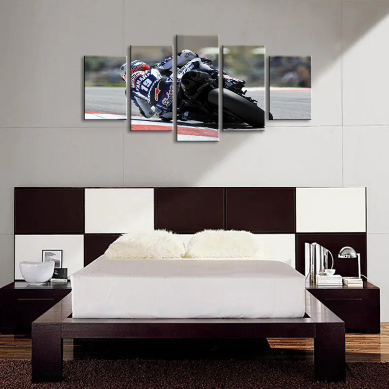 5 pieces high-definition print motorcycle canvas oil painting poster and wall art living room picture C5-43 (5)