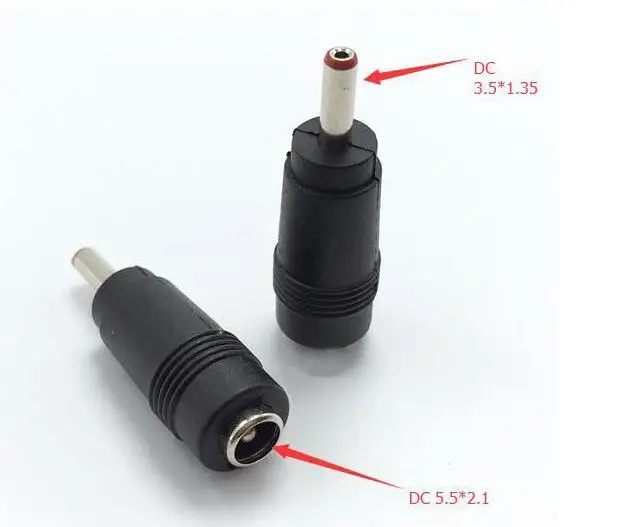 1 Pair 5.5X2.1mm to 3.5X1.35mm Male Female m/f + f/m DC Power Plug Adapter Connector Jack |