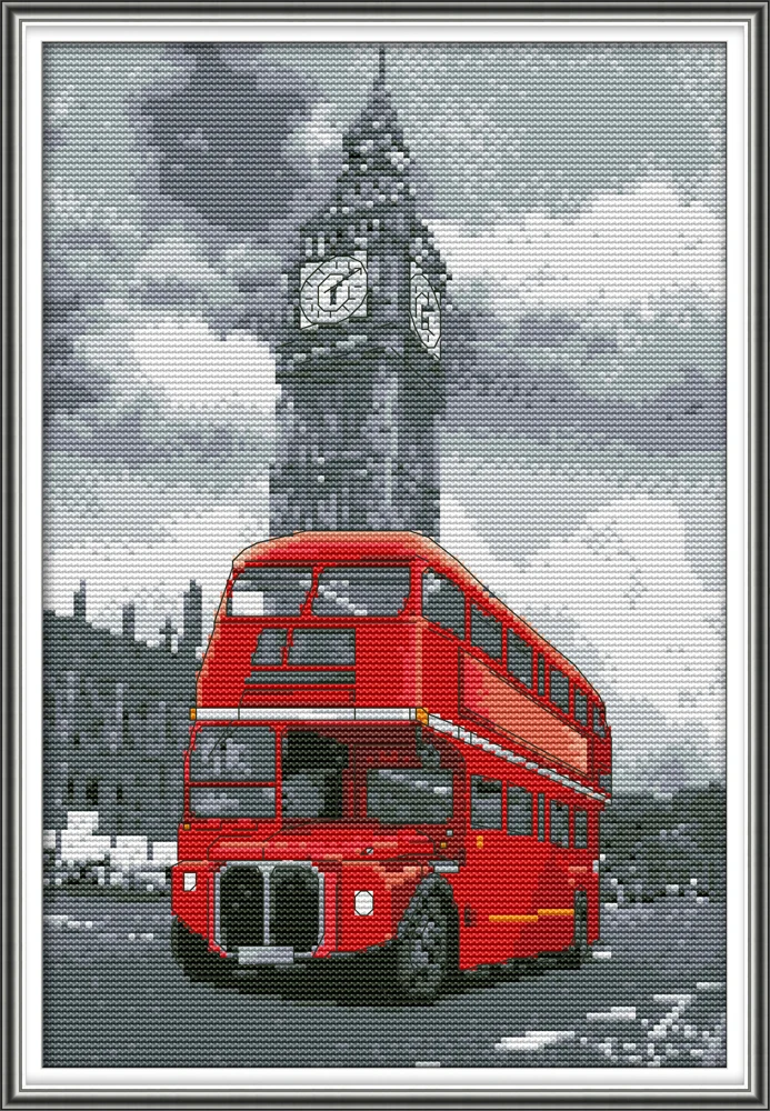 

Bus cross stitch kit aida 14ct 11ct count print canvas cross stitches needlework embroidery DIY handmade