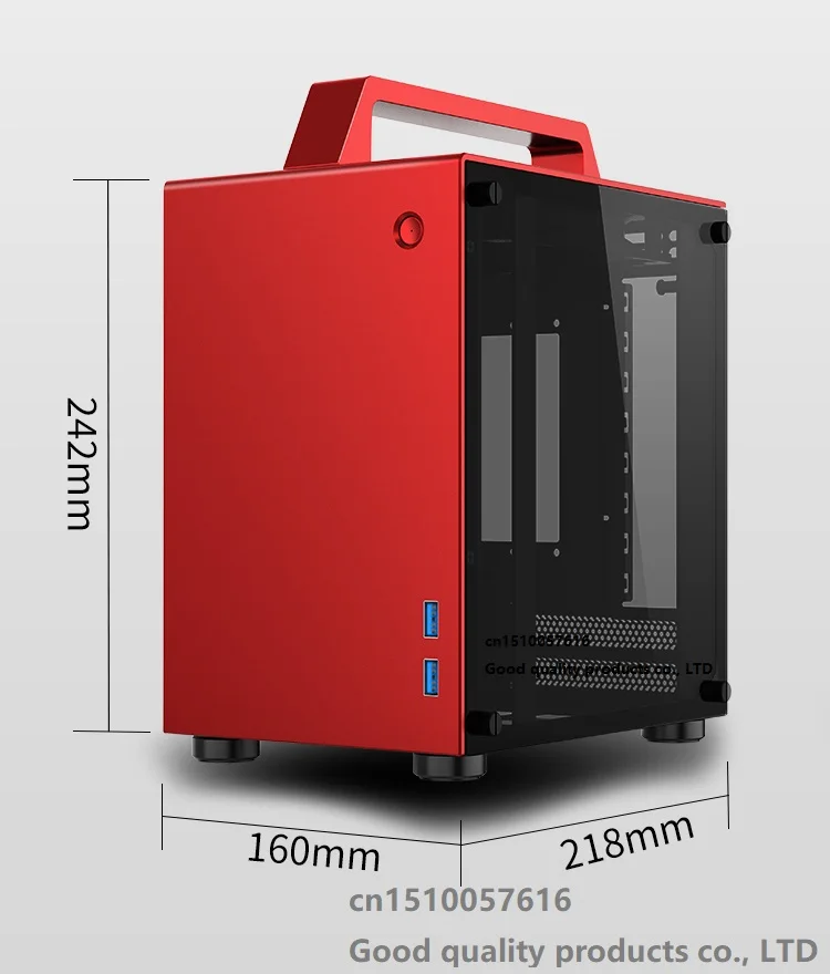 Jonsbo красный T8 ITX портативный мини алюминиевый корпус боковой прозрачный маленький чехол для компьютера продукт на сегодняшний день