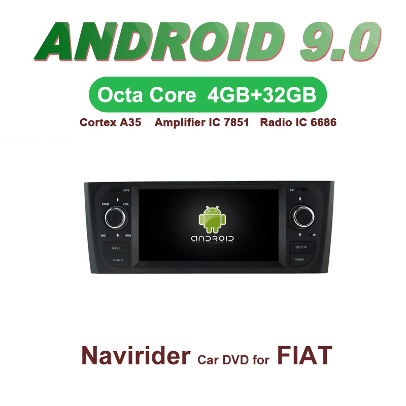 

Navirider GPS Android 9.0 bluetooth stereo 4-Core 8-Core car DVD player for DECKLESS FIAT PUNTO Linea unit autoradio accessories