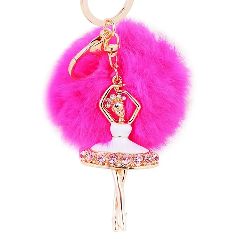 

Fashionable Creative Diamond Crystal Rhinestone Keychain Bag Charm Pendent rose Red