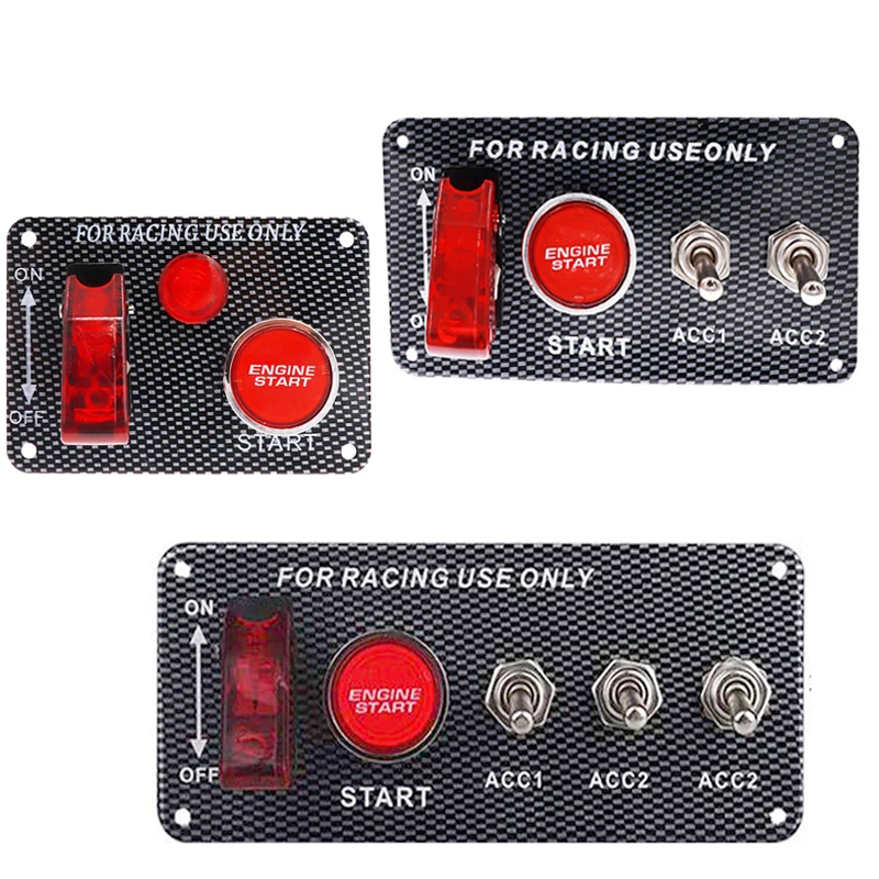 

12V Ignition Button switch panel for racing car toggle switch start button with Indicator and cable
