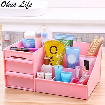 

Plastic Makeup Organizer Cosmetic Drawer Makeup Storage Box Container Nail Casket Holder Desktop Sundry Storage Case Bead Tools