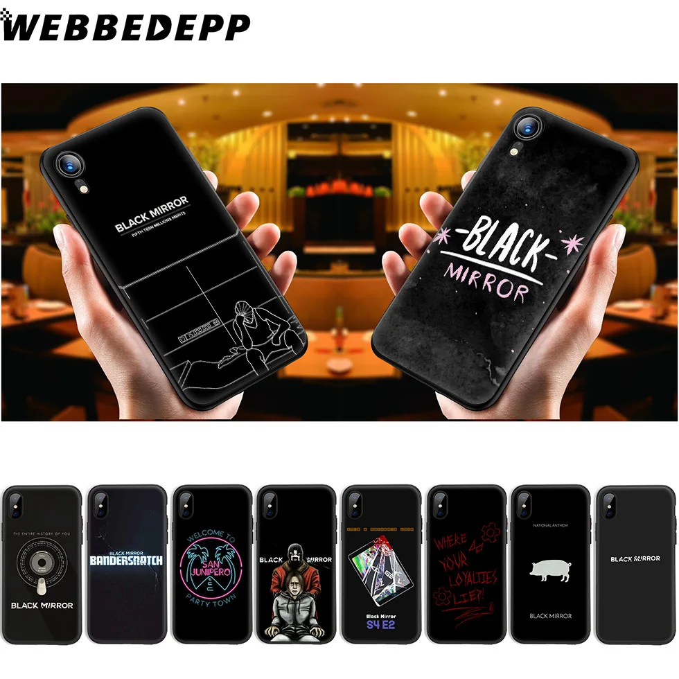 WEBBEDEPP Black Mirror Tv Shows Soft Silicone Case for iPhone 11 Pro Xr Xs Max X or 10 8 7 6 6S Plus 5 5S SE |