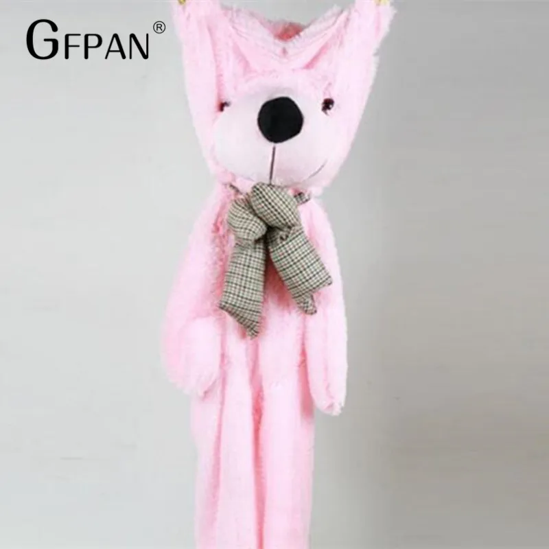 1 шт 120/140 см четыре цвета большой плюшевый мишка кожа плюшевые игрушки мягкая игрушка медведь пальто подарки на день рождения Рождественские подарки для детей девочка - Цвет: Розовый