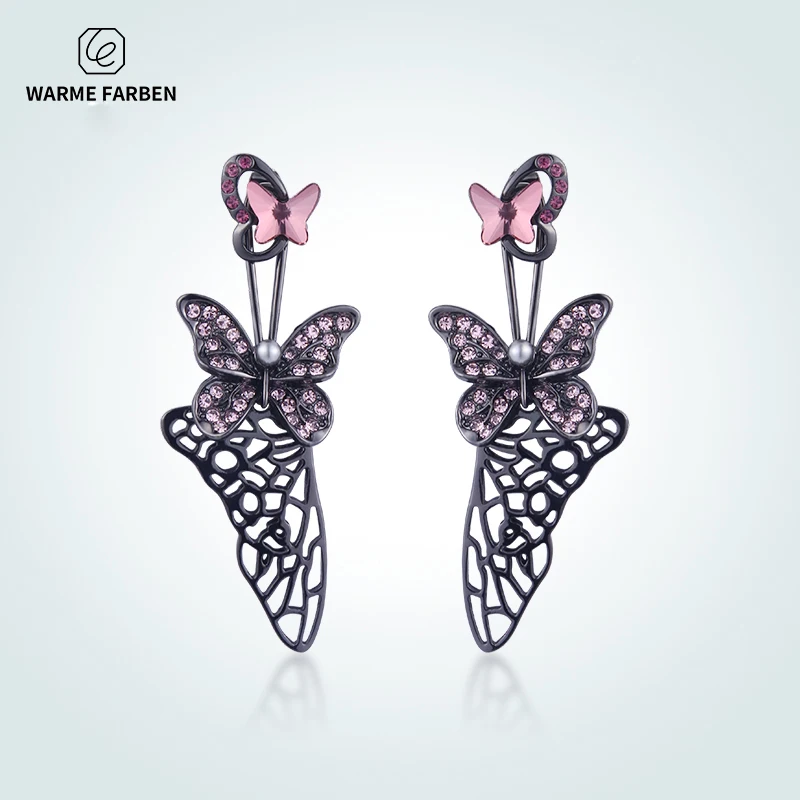 

Warme Farben for Women Silver Drop Earrings butterfly Fashion Ethnic Animal Earring Personalized Halloween Elegant Fine Jewelry