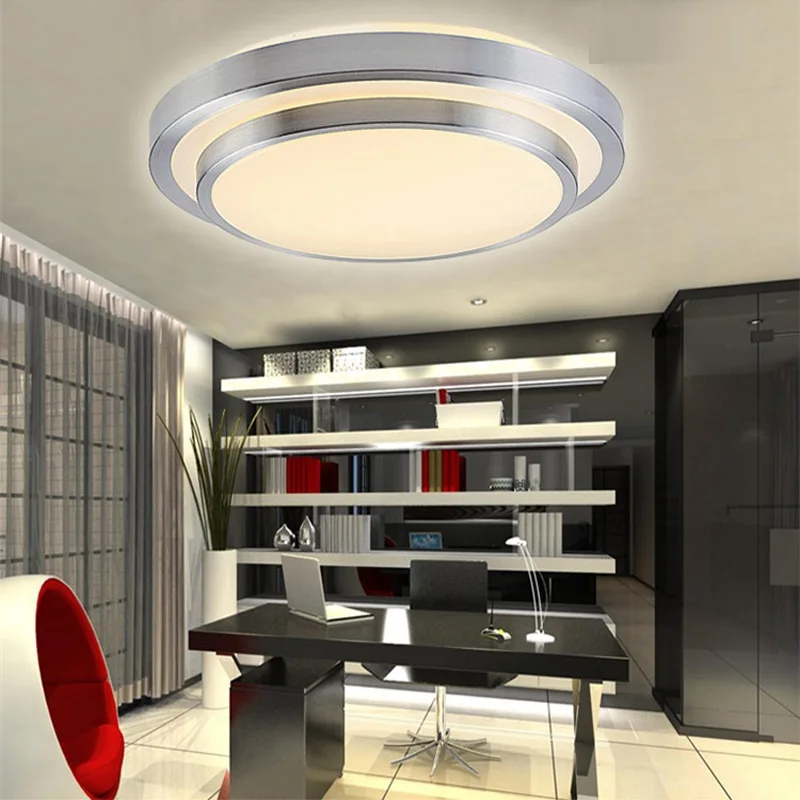 Conduziu a Luz de Teto de Alumínio Montagem em Superfície de Alto Quente + Branco Modern Controle Remoto Acrílico Escurecimento Brilho Branco Frio Lâmpada 2.4g 16 Em Superfície de Alto brilho Branco Quente + Branco Frio lâmpada