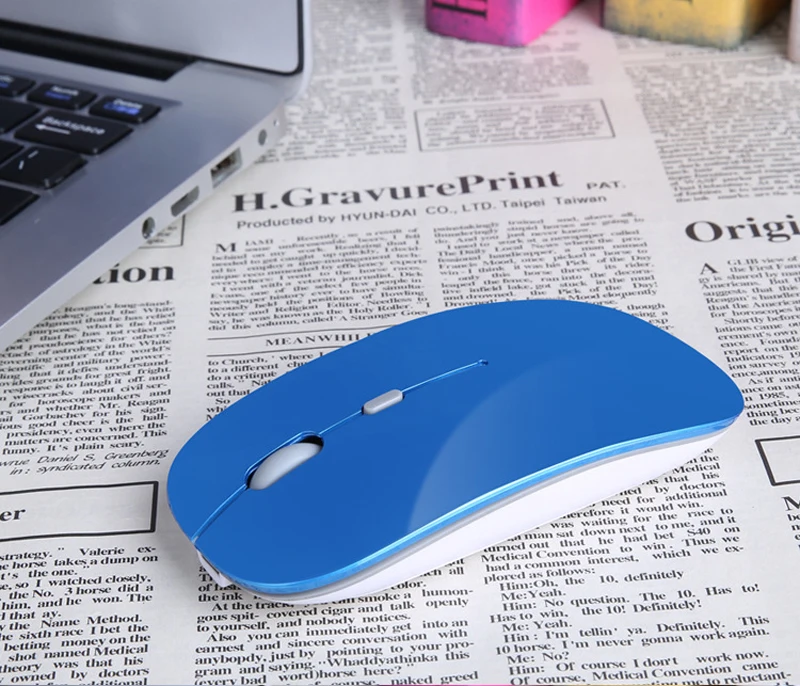 Перезаряжаемая Беспроводная беззвучный Bluetooth 4,0 мышь Ультра тонкая мышь для Android Tablet Apple notebook PC