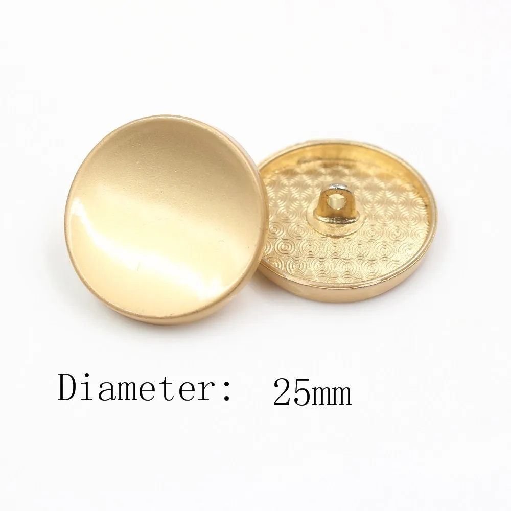 25mm smooth Shakin metal button gold sweater coat decoration buttons accessories DIY 10Pcs/Lot JS-0021 4