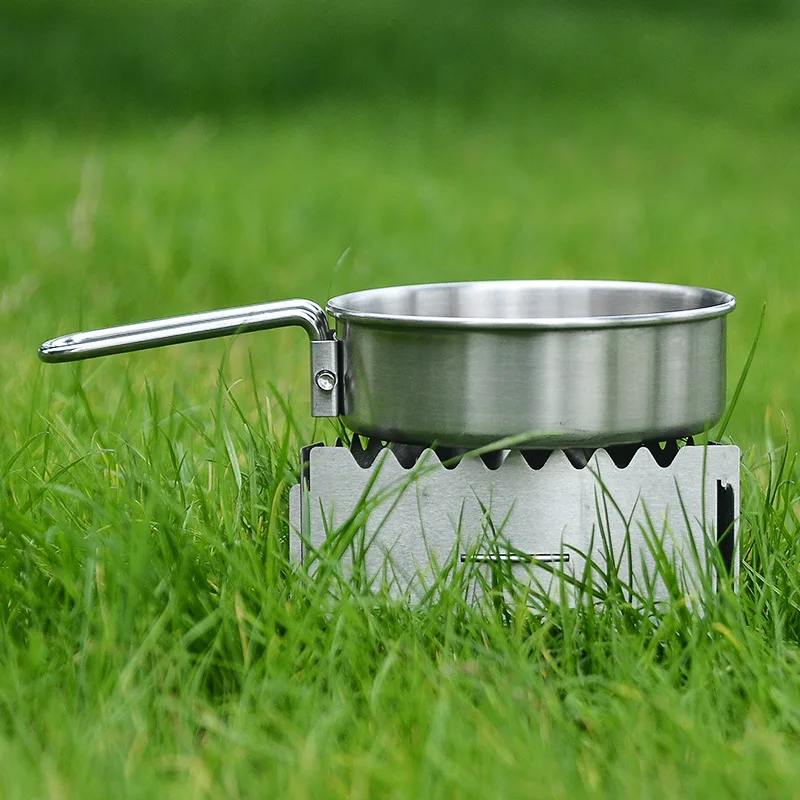 

Outdoor mini kitchen Alcohol stove camping stainless steel windproof windshield picnic solid liquid alcohol furnace