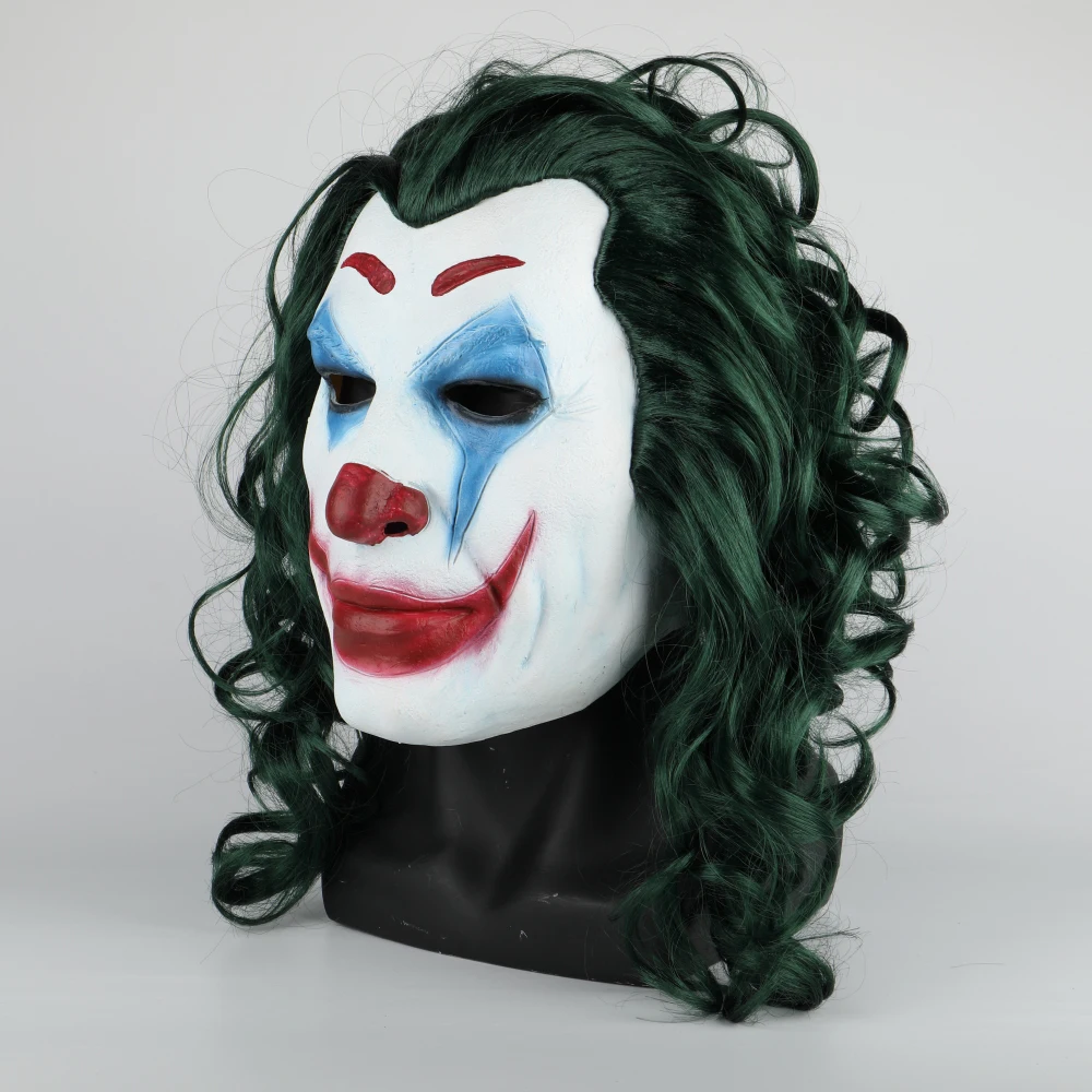 2019 Movie Joker Mask Cosplay Movie Horror Scary Smile Evil Clown Halloween Mask Latex Adult (4)